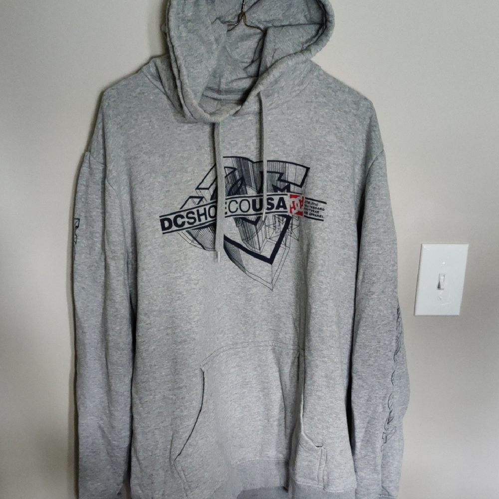 DC Men's Heather Gray Graphic Hoodie